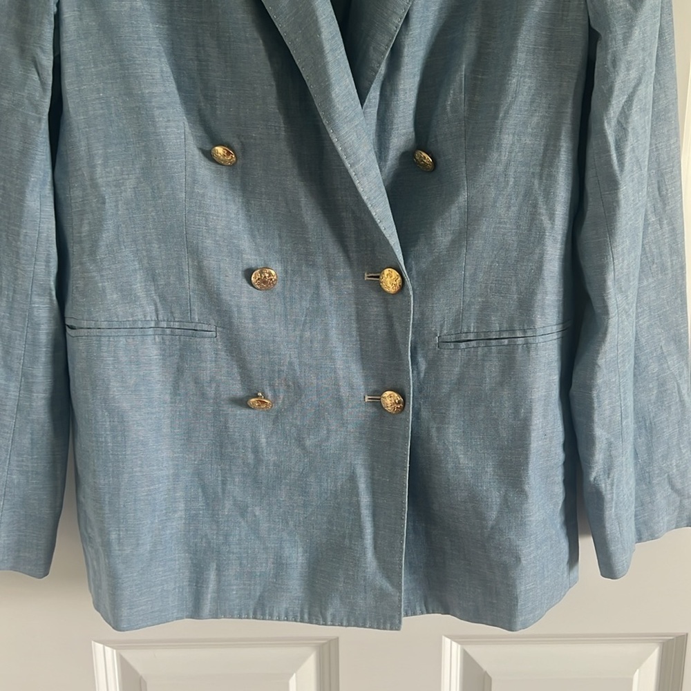 NWOT  Polo Ralph Lauren Chambray Double Breasted Blazer Size 10 - Picture 6 of 10